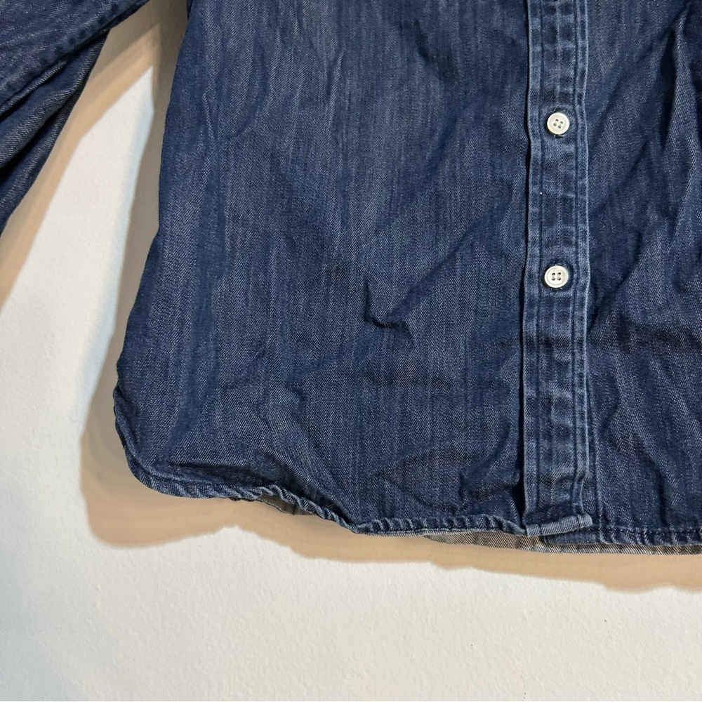 Frame Denim Dark Blue Denim Button-Down Shirt - Picture 5 of 9